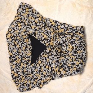 Abercrombie floral high low dress with front tie and peek a boo stomach window